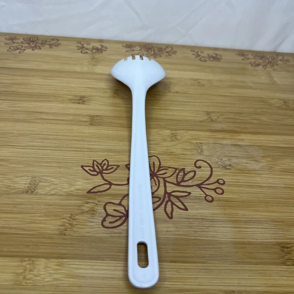 Melamine‎ White Slotted Serving Spoon JP-636  Vintage- 11.5 inches